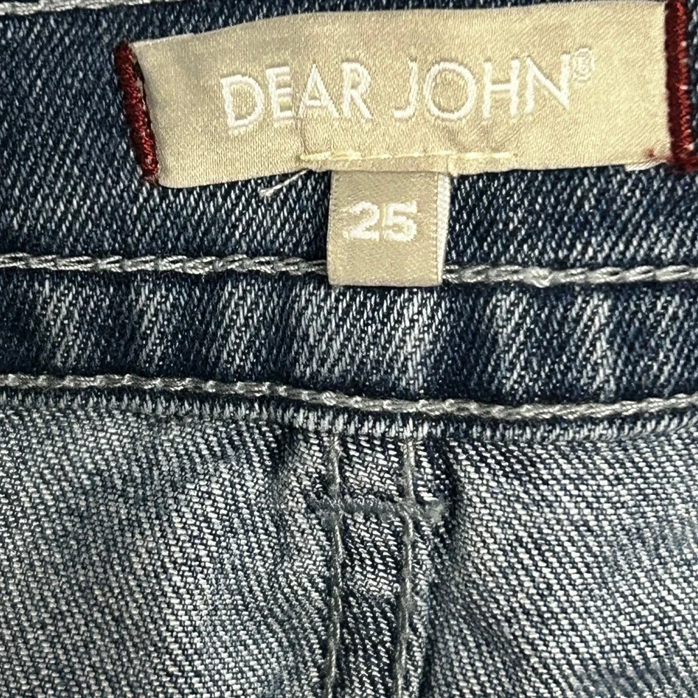 Dear John Denim Shorts Womens Size 25 Blue High Rise Exposed Zip Casual Stretch